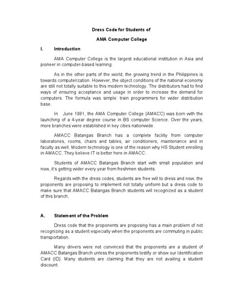 Uniform Dress Codes For Students of AMA Computer College.
